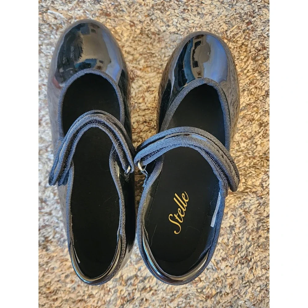 Stelle Black Patent Leather Mary Jane Tap Dance Shoes - Size 2ML Big Kid